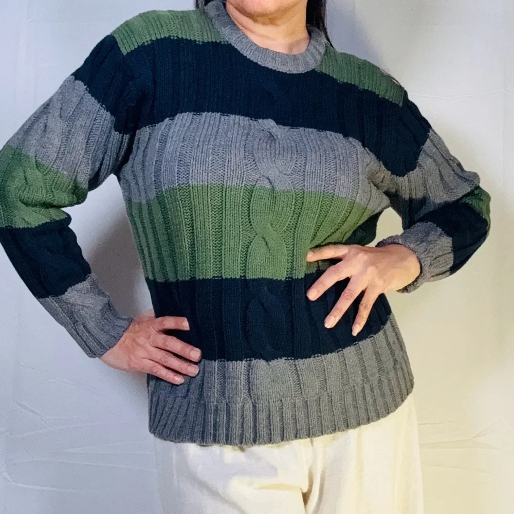 The Children's Place Navy and Olive Crewneck Sweater - Picture 6 of 8